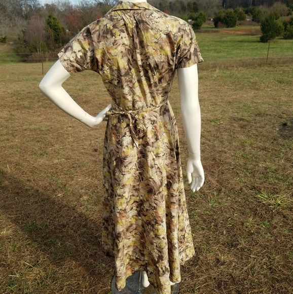 1930's-1940's Handmade Cotton Wrap Dress XS S - Picture 4 of 11